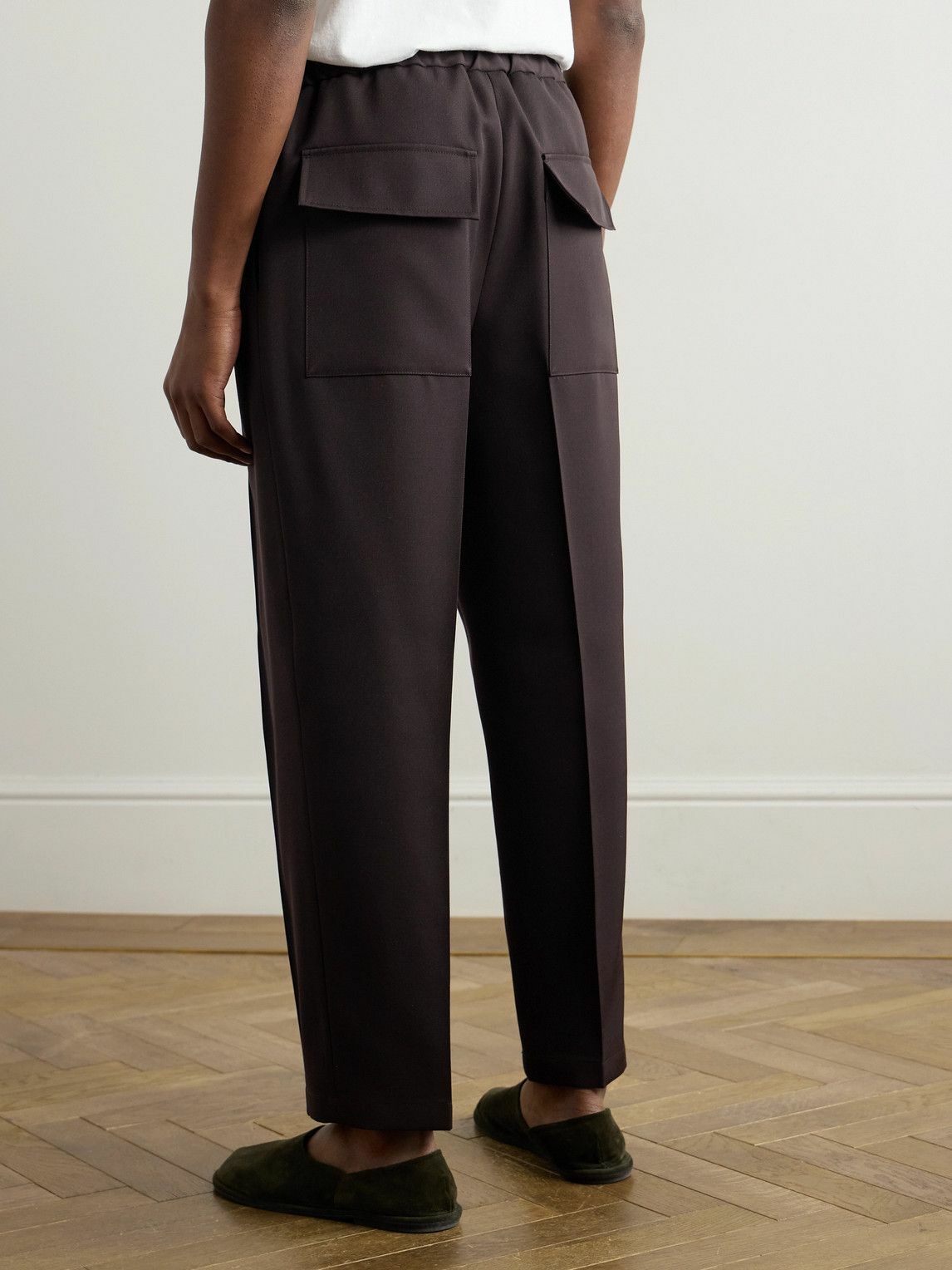 Jil Sander - Tapered Cropped Gabardine Trousers - Brown