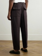 Jil Sander - Tapered Cropped Gabardine Trousers - Brown