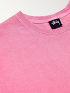 STÜSSY - Printed Pigment-Dyed Cotton-Jersey T-Shirt - Pink