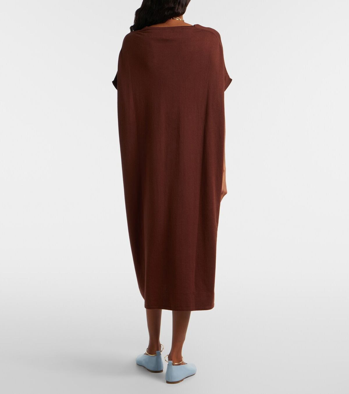Jardin des Orangers Cotton, silk, and cashmere midi dress