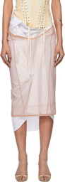 Dilara Findikoglu White & Beige Loner At The Football Match Midi Skirt