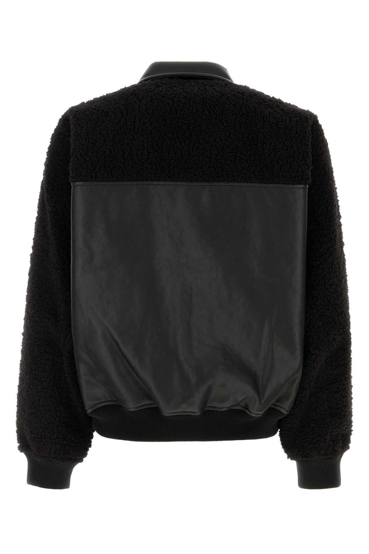 Random Identities Black Synthetic Leather Jacket