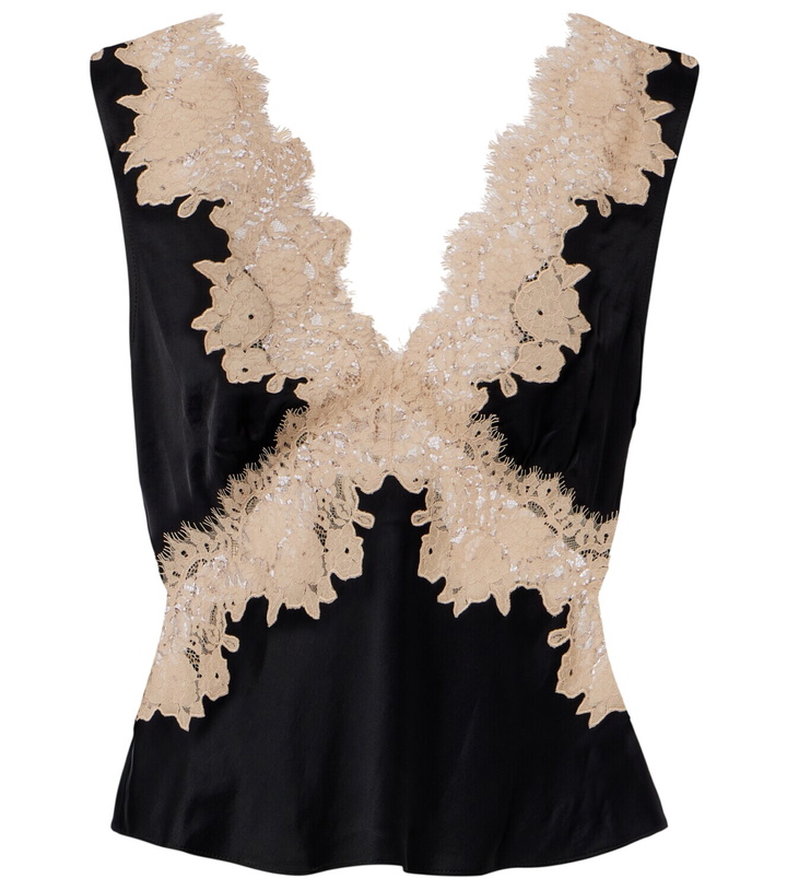 Photo: Rixo Emmie lace-trimmed satin top
