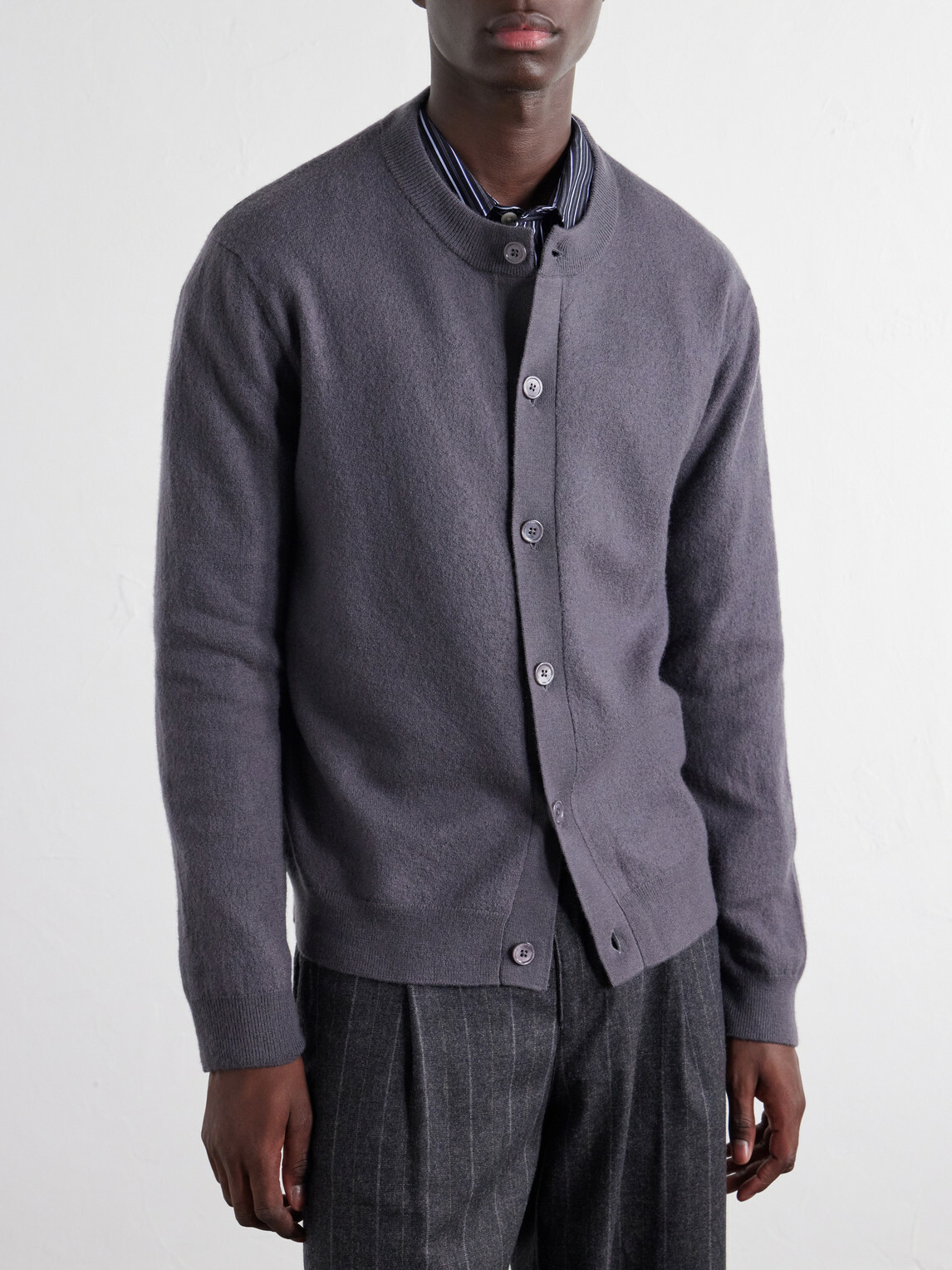 NN07 - Jasper Crew 60062 Wool Cardigan - Gray