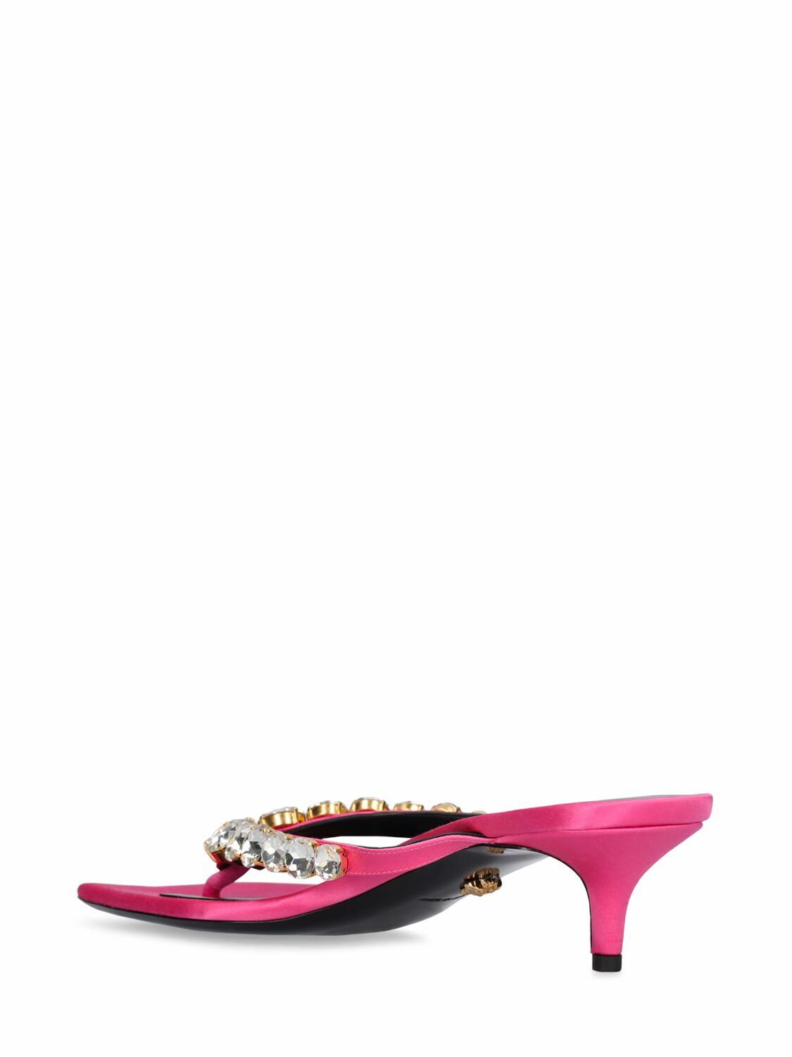 VERSACE - 45mm Embellished Satin Sandals Versace