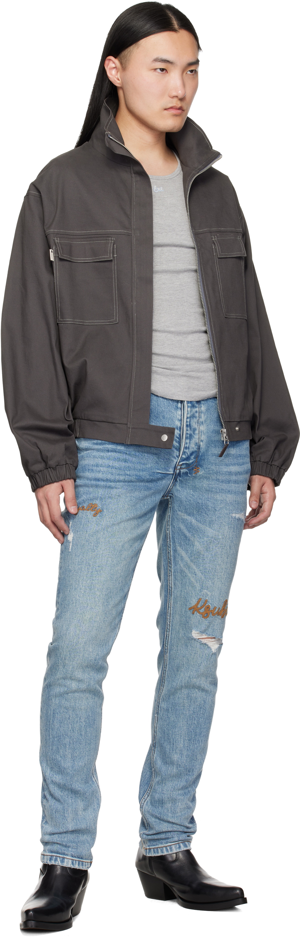 Ksubi Blue Chitch Public Repair Skribed Jeans