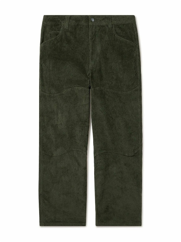 Photo: DIME - Straight-Leg Embroidered Cotton-Blend Corduroy Trousers - Green