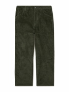 DIME - Straight-Leg Embroidered Cotton-Blend Corduroy Trousers - Green