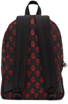 Alexander McQueen Black & Red Metropolitan Biker Skull Backpack