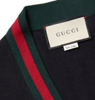 Gucci - Webbing-Trimmed Wool Cardigan - Men - Navy
