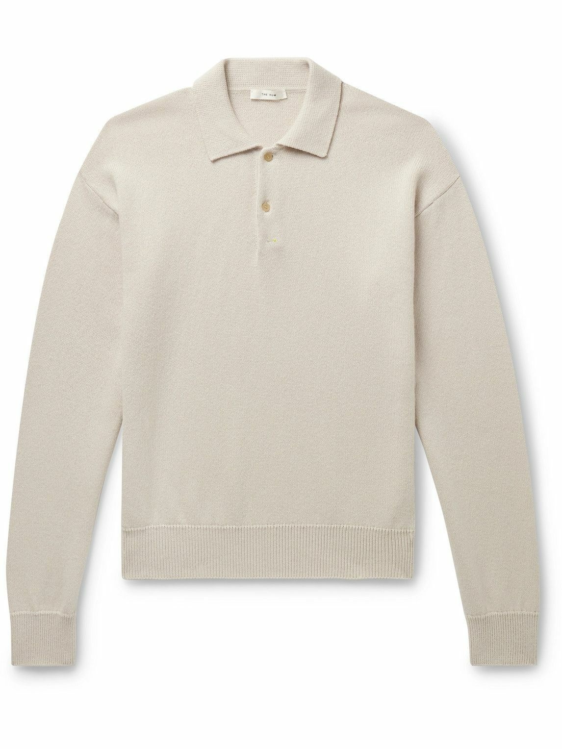 Photo: The Row - Joyce Cotton and Cashmere-Blend Polo Shirt - Neutrals