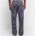 Derek Rose - Royal Striped Cotton-Satin Pyjama Trousers - Storm blue