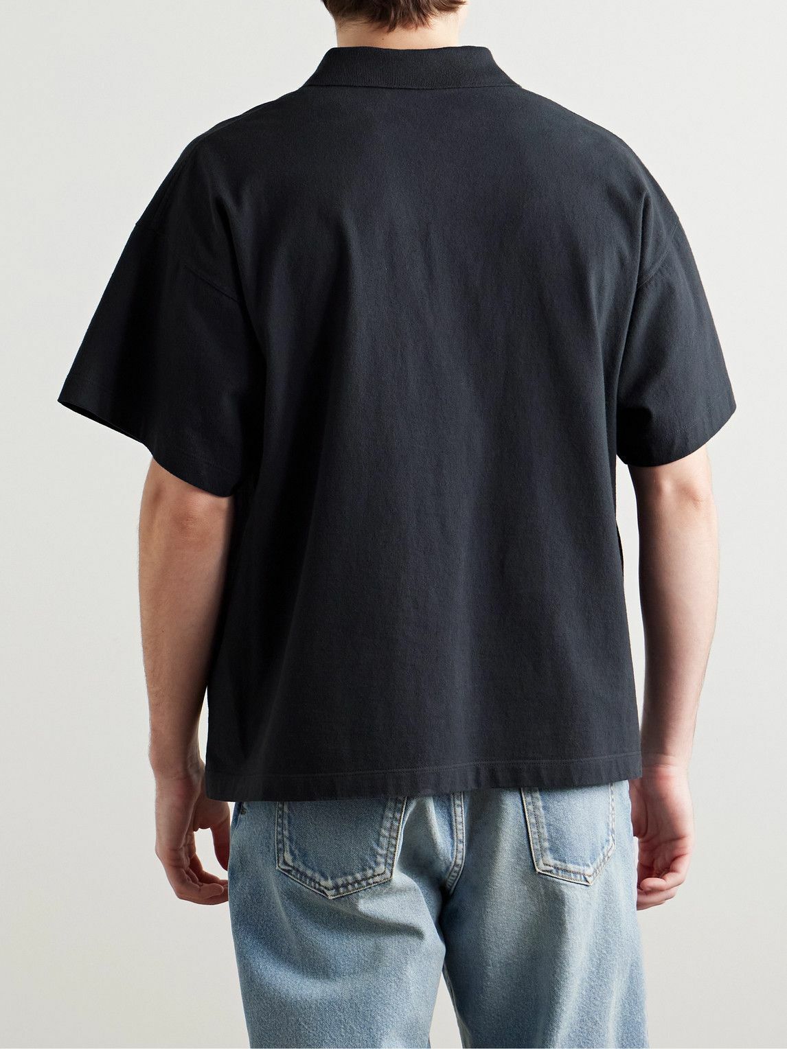 The Row - Bry Cotton-Jersey Polo Shirt - Black