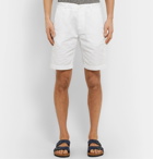 Aspesi - Slim-Fit Cotton and Linen-Blend Twill Bermuda Shorts - White