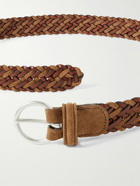 Anderson's - 3.5cm Woven Leather and Suede Belt - Brown