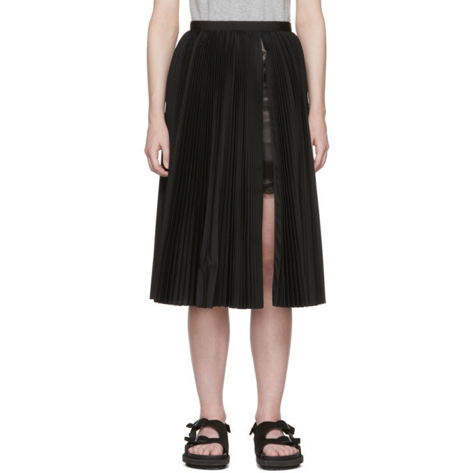 Photo: Sacai Black Pleated Poplin Skirt