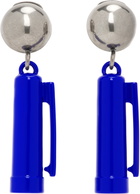 Moschino Silver & Blue Charm Earrings