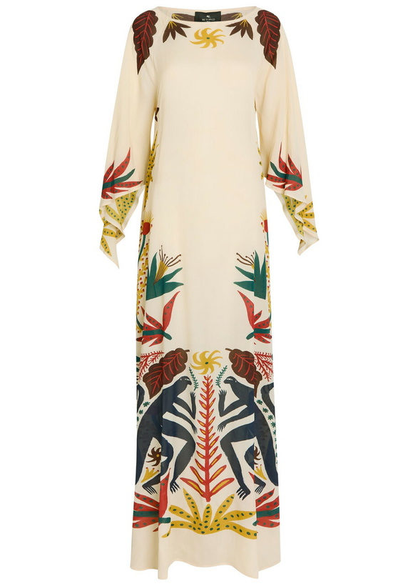 Photo: Etro Printed Chiffon Maxi Cover-up Dress Multicoloured