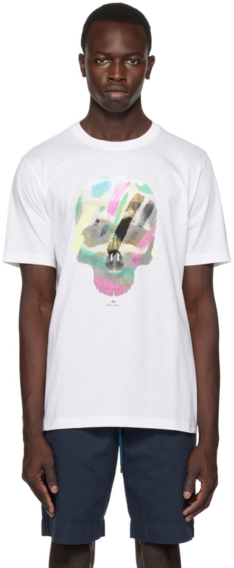 Photo: PS by Paul Smith White Printed T-Shirt