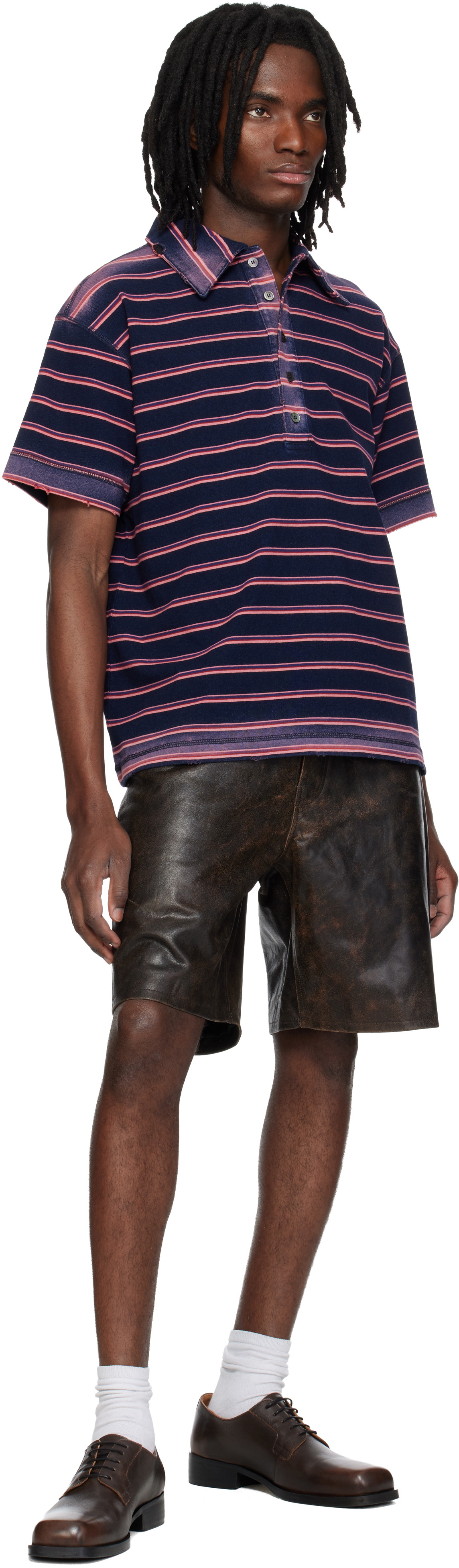 MMIC Navy & Pink Sunstripe Polo