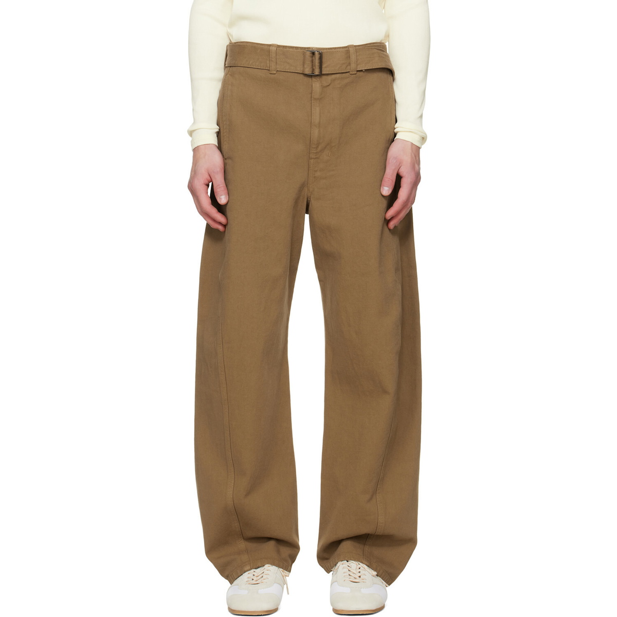 LEMAIRE Beige Twisted Belted Jeans