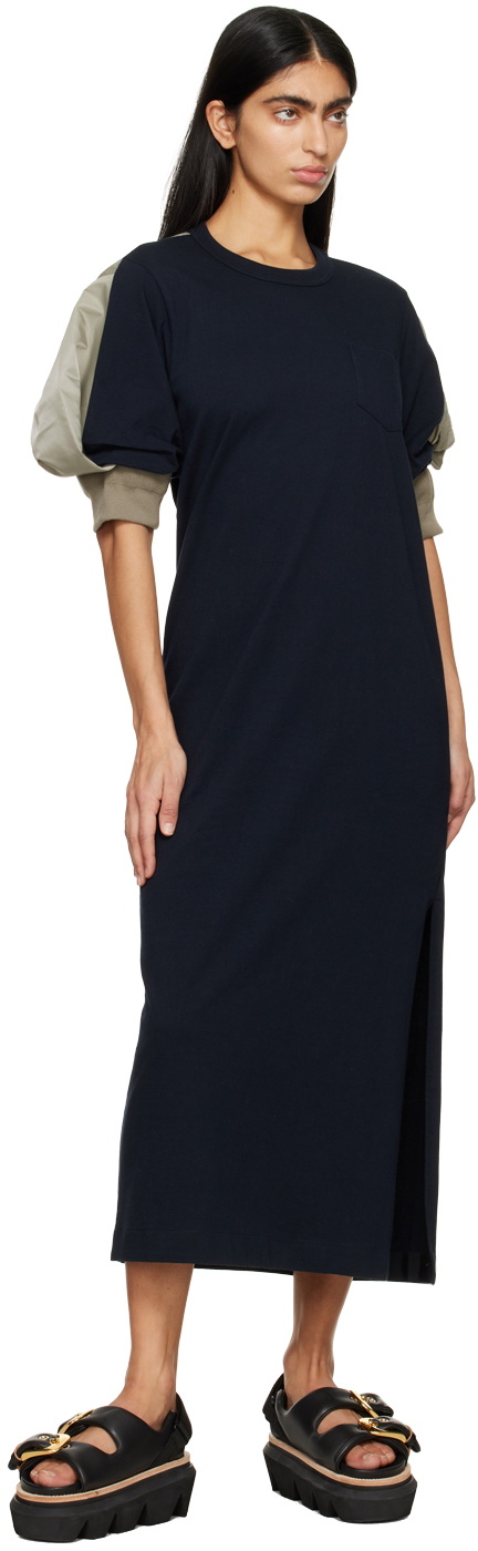 Sacai Windowpane Knit Dress Knit Dresses 600051781nvy