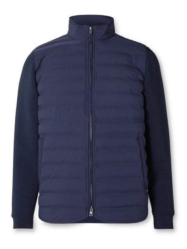 Photo: Peter Millar - Winsome Hybrid Tech-Jersey and Quilted Shell Jacket - Blue