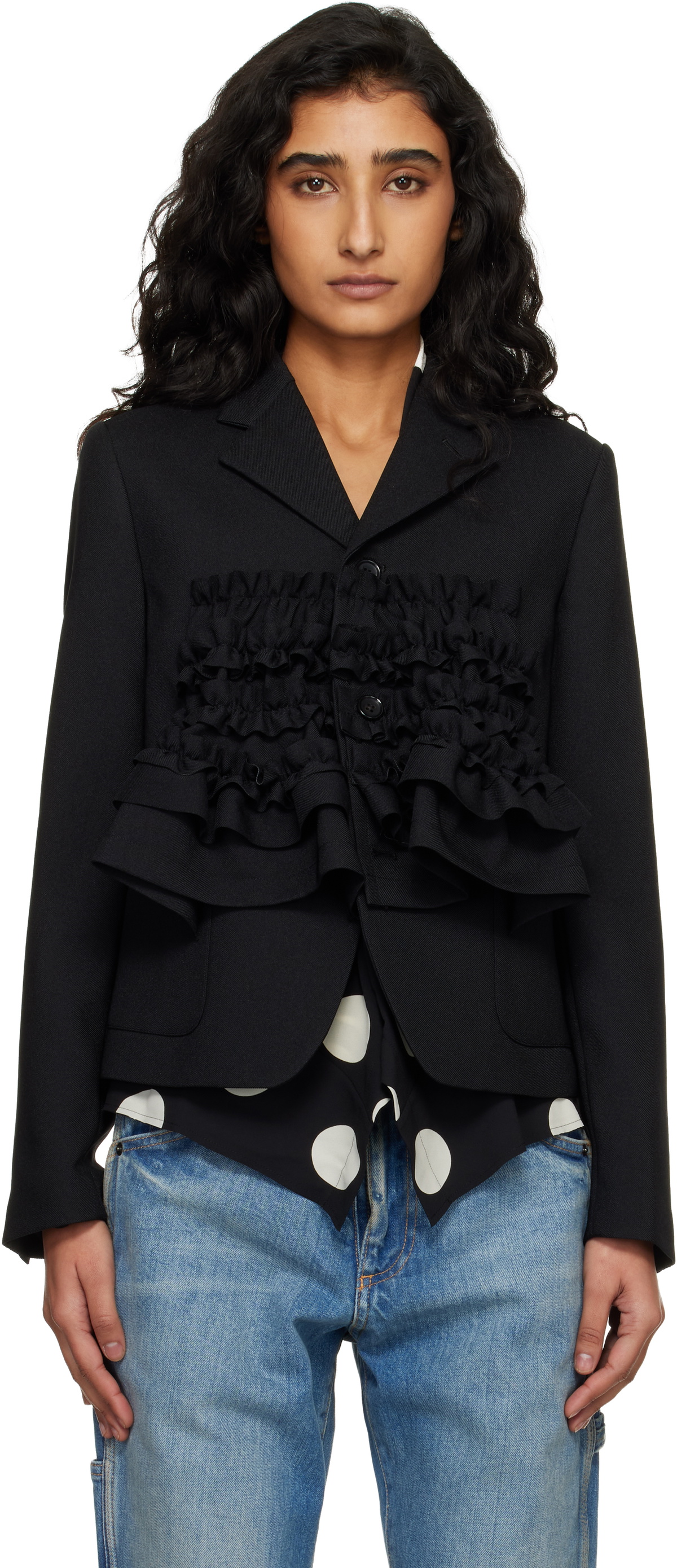 Comme des Garçons Girl Black Gabardine Blazer