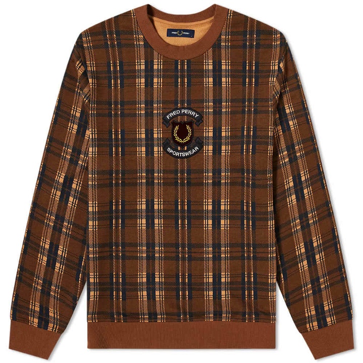 Photo: Fred Perry Authentic Embroidered Shield Check Sweat