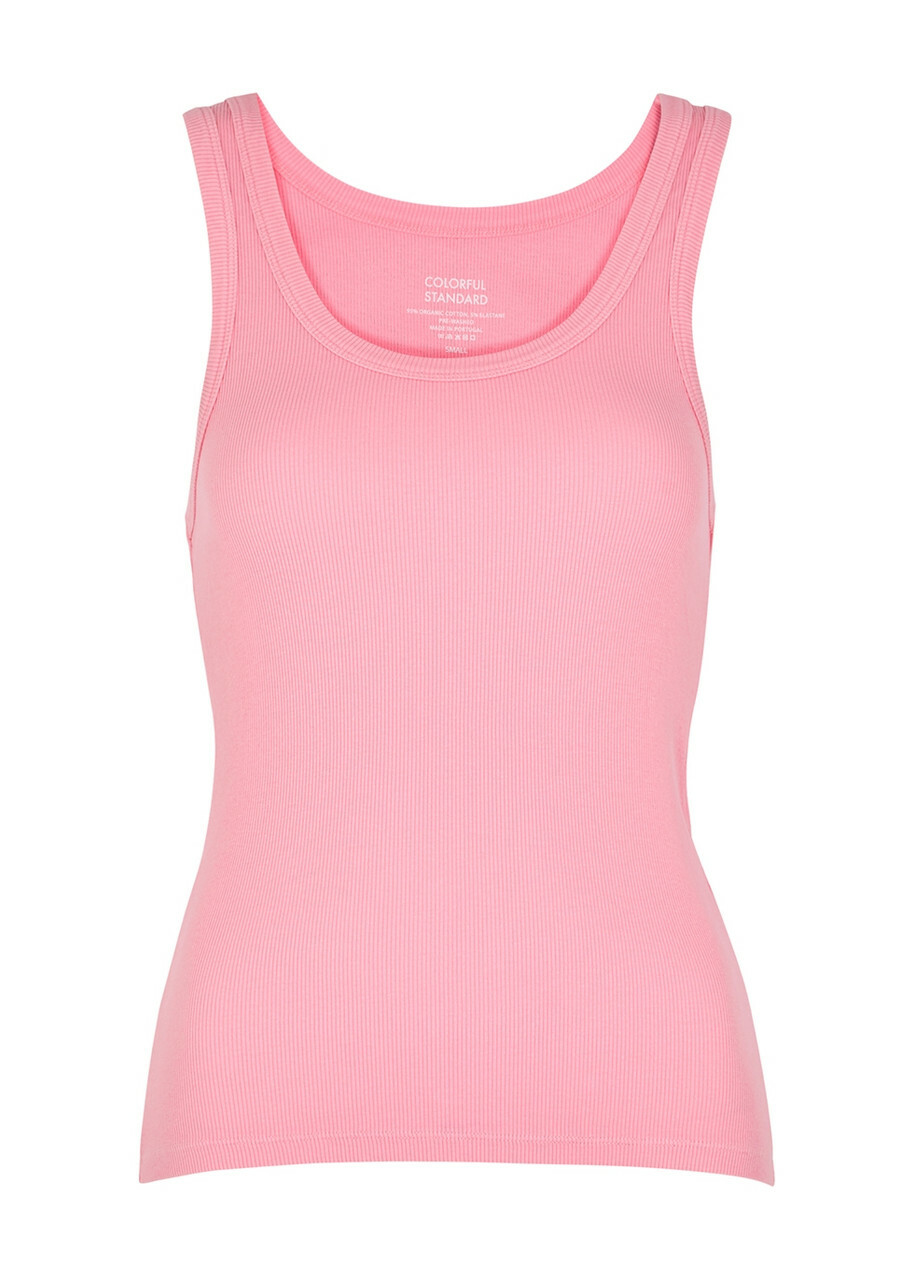 Colorful Standard Ribbed Stretch-cotton Tank Pink