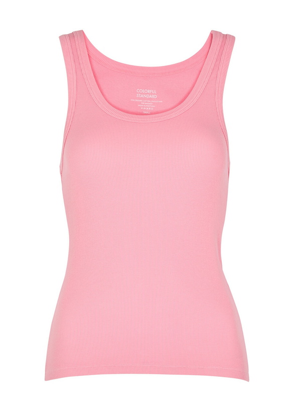 Photo: Colorful Standard Ribbed Stretch-cotton Tank Pink