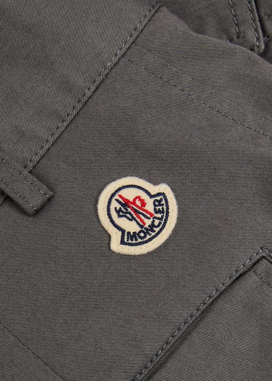 Moncler Stretch-cotton Cargo Trousers Charcoal