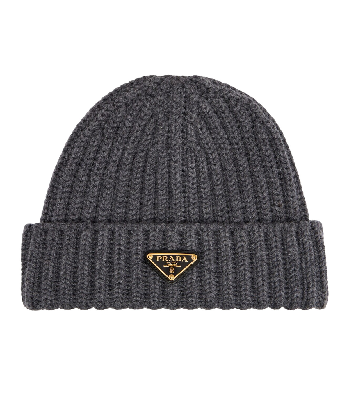 Prada Black Knit Logo Beanie Prada