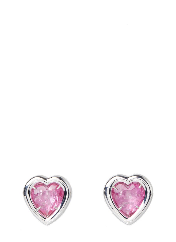 Photo: Heart Stone Earrings in Pink