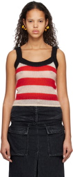 SUNNEI Off-White & Red Striped Tank Top