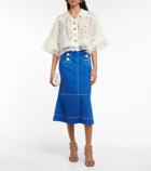 Zimmermann - High Tide denim midi skirt