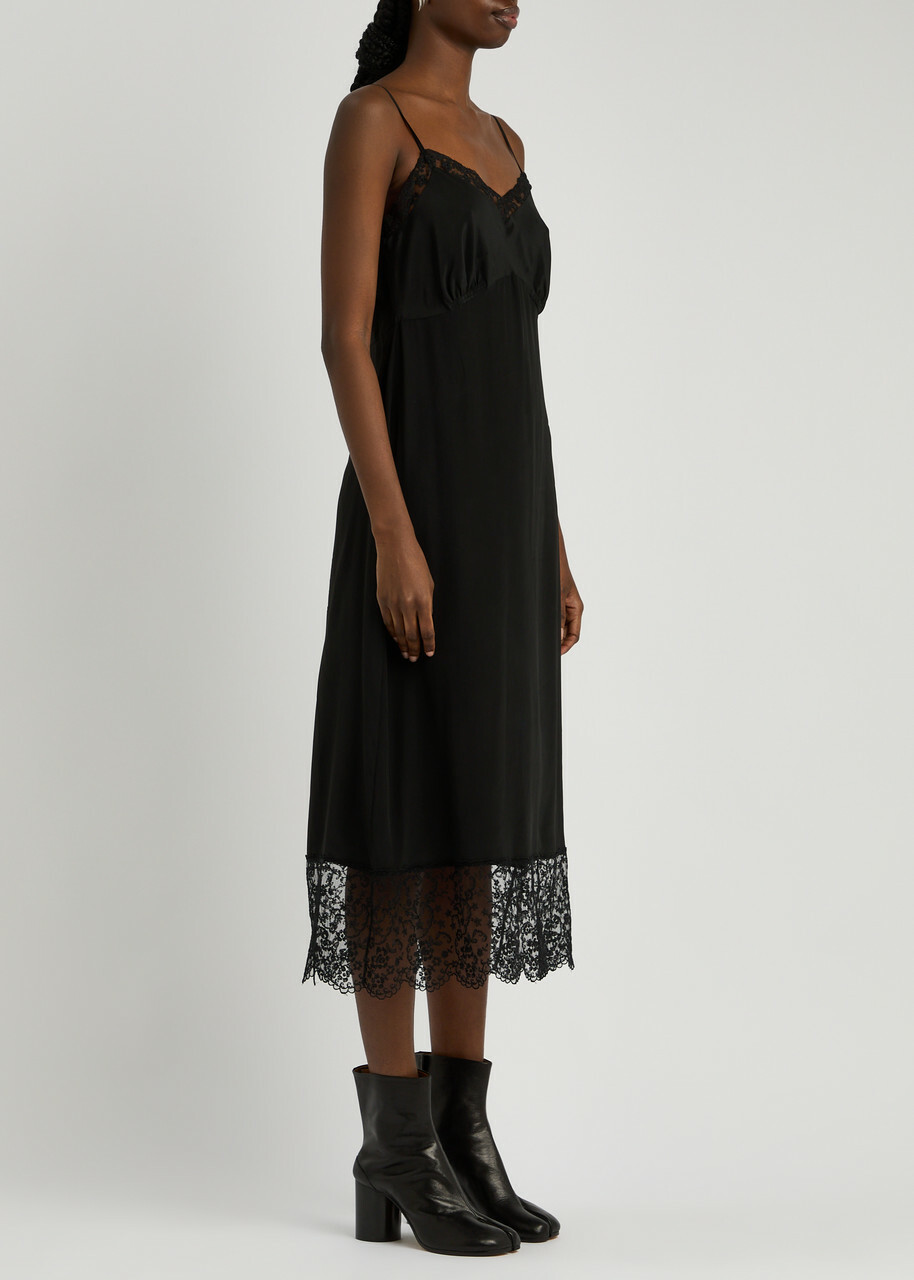 Simone Rocha Lace-trimmed Midi Dress Black Simone Rocha