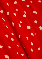 Blaze Milano Fox Polka-dot Straight-leg Silk Trousers Red