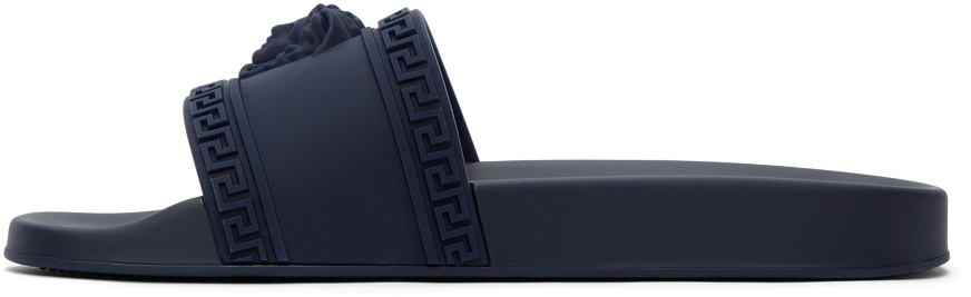 Versace Navy Palazzo Pool Slides