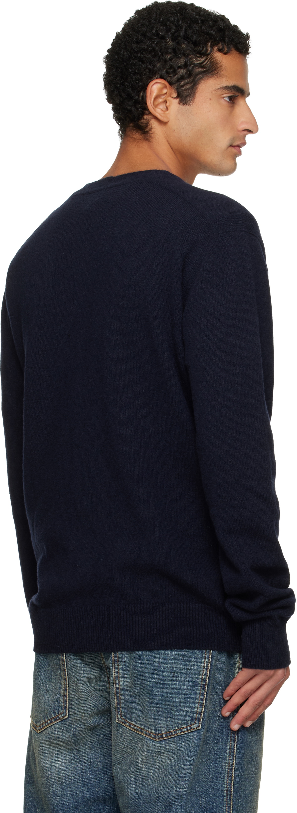 Balmain Navy Eco-Cashmere Cardigan