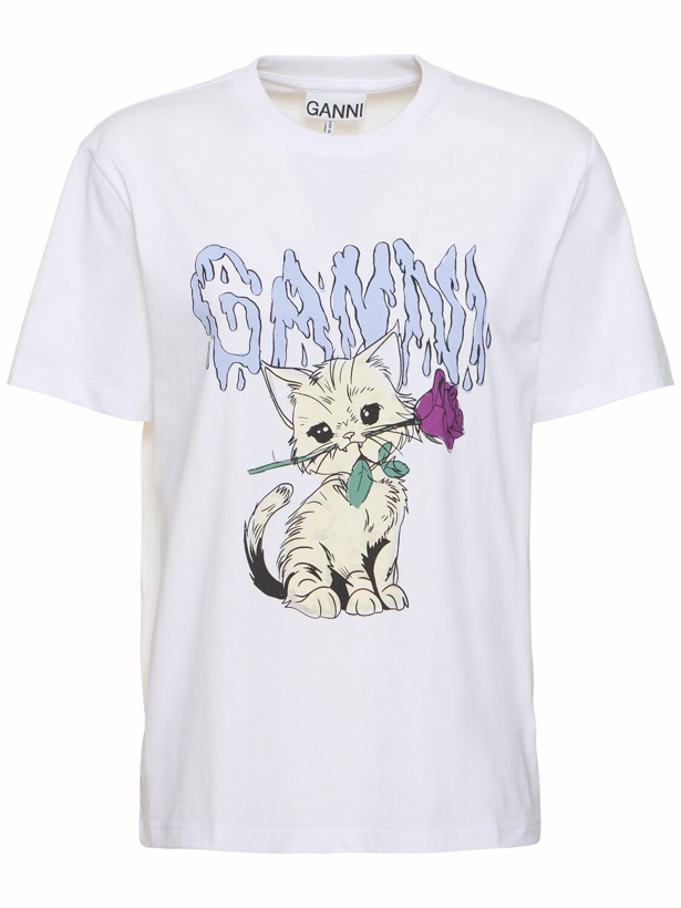 Photo: GANNI Rose Cat Basic Jersey Relaxed T-shirt