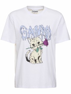 GANNI Rose Cat Basic Jersey Relaxed T-shirt