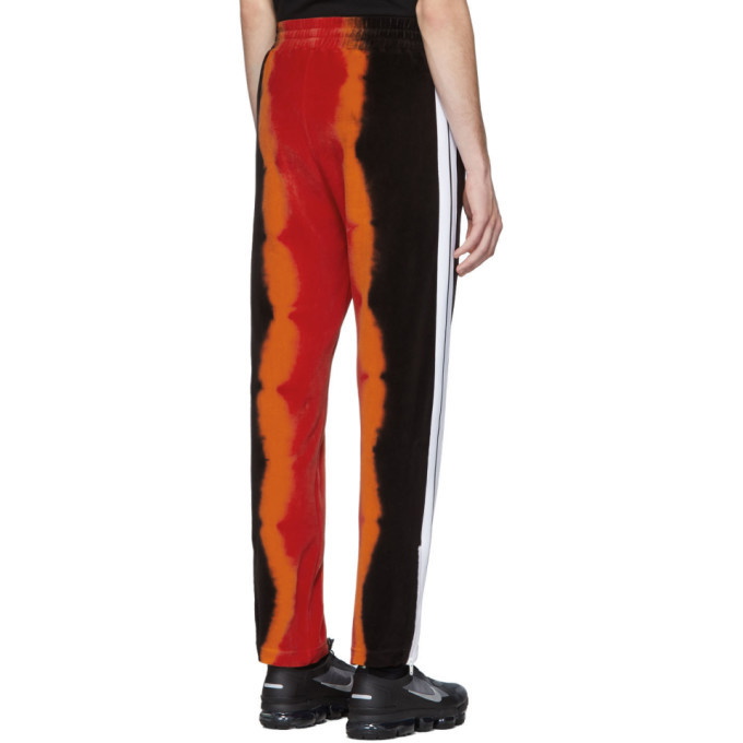 Palm Angels Black and Red Chenille Tie-Dye Lounge Pants Palm Angels