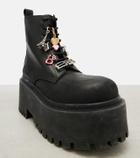 Balenciaga Embellished leather platform combat boots