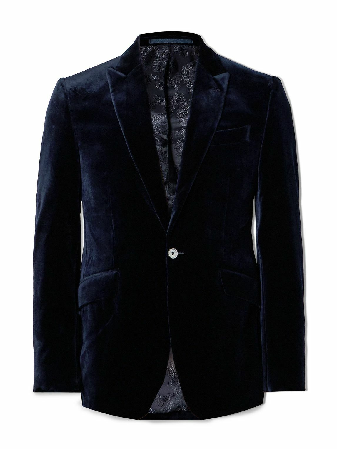 Photo: Favourbrook - Newport Slim-Fit Cotton-Velvet Tuxedo Jacket - Blue