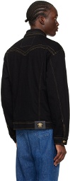 Versace Jeans Couture Black Patch Denim Jacket