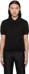 TOM FORD Black Spread Collar Polo