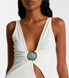 Christopher Esber Mineral Stone embellished jersey maxi dress