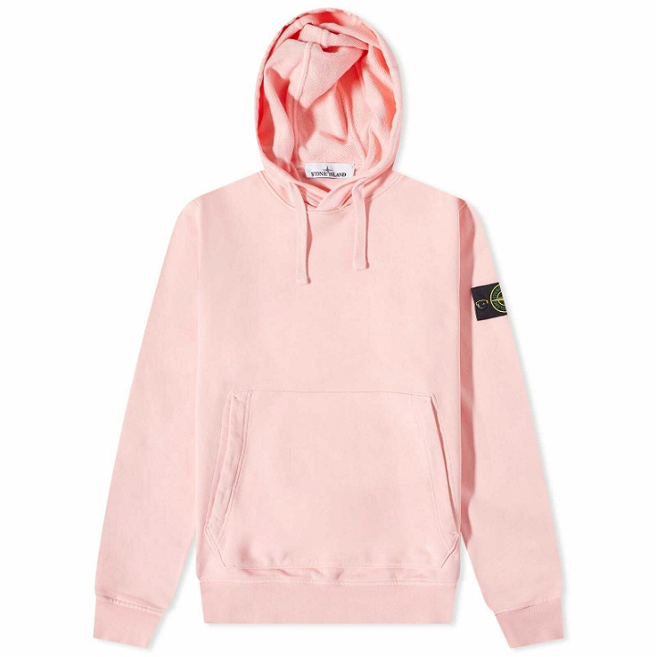 Photo: Stone Island Men's Garment Dyed Popover Hoody in Pink