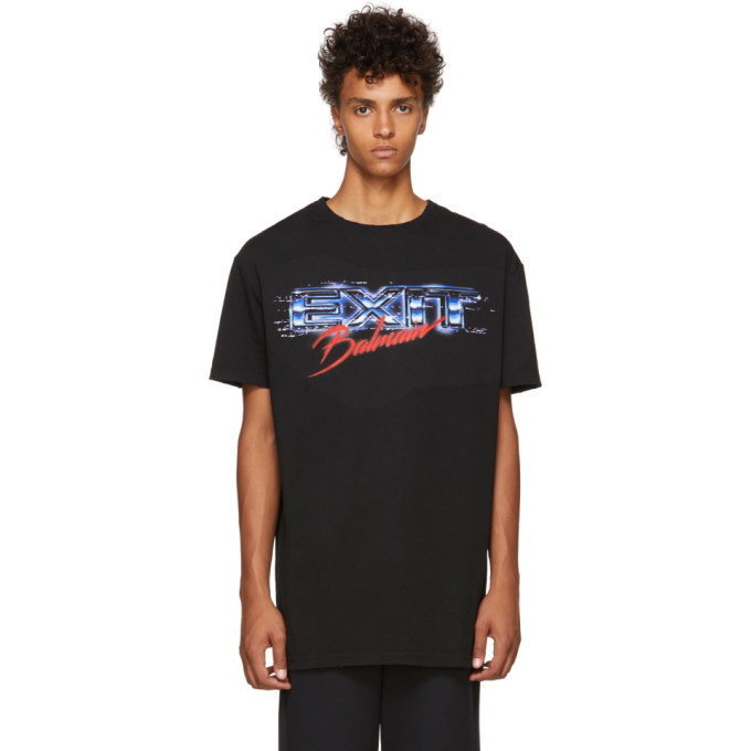 Photo: Balmain Black Oversized Exit T-Shirt